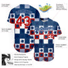 Maxcorners Custom White Red 3D American Flag Premium Baseball Jersey LM0210