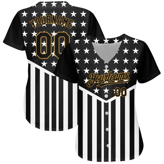 Maxcorners Custom Navy Red-Royal 3D American Flag Premium Baseball Jersey LM0210