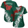 Maxcorners Custom Kelly Green Red-White 3D Mexico Authentic Baseball Jersey LM2605