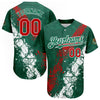 Maxcorners Custom Kelly Green Red-White 3D Mexico Authentic Baseball Jersey LM2605