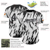 Maxcorners Custom White Black-Gray 3D Pattern Design Abstract Sharp Shape Authentic Baseball Jersey LM2605