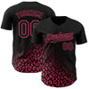 Maxcorners Custom Black Neon Pink 3D Pattern Design Leopard Print Fade Fashion Authentic Baseball Jersey LM2605