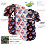Maxcorners Custom White Red-Royal 3D American Flag Patriotic Premium Baseball Jersey LM0210