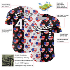 Maxcorners Custom White Red-Royal 3D American Flag Patriotic Premium Baseball Jersey LM0210