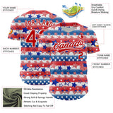 Maxcorners Custom Royal Red-White 3D American Flag Patriotic Premium Baseball Shirt LM0210