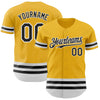 Maxcorners Custom Gold Black-White Line Authentic Baseball Jersey LM2605