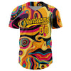 Maxcorners Custom Gold Black 3D Pattern Design Abstract Painting Authentic Baseball Jersey LM2605