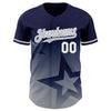Maxcorners Custom Navy Gray-White 3D Pattern Design Gradient Style Twinkle Star Authentic Baseball Jersey LM2605