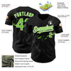 Maxcorners Custom Black Neon Green-White 3D Pattern Design Lightning Authentic Baseball Jersey LM2605
