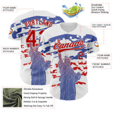 Maxcorners Custom White Light Blue-Pink Premium American Flag Fashion Baseball Jersey LM0210