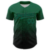 Maxcorners Custom Kelly Green Black 3D Pattern Design Gradient Style Irregular Shape Authentic Baseball Jersey LM2605