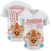 Maxcorners Custom White Red 3D Mexican Festival Flower Skull With Sombrero Cinco de Mayo Authentic Baseball Jersey LM2605