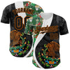 Maxcorners Custom Black Kelly Green Texas Orange-White 3D Mexico Authentic Baseball Jersey LM2605