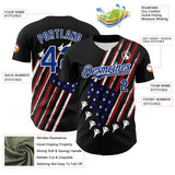 Maxcorners Custom Navy Red-White Patriotic American Flag Premium Baseball Jerseys LM0210