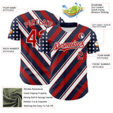 Maxcorners Custom Royal Red Gray-White 3D Patriotic American Flag And President's Day Premium Baseball Jersey LM0210