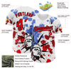 Maxcorners Custom Navy Red-White 3D Patriotic American Flag Premium Baseball Jerseys LM0210