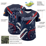 Maxcorners Custom Red Royal-White 3D Patriotic American Flag And Star Premium Baseball Jersey LM0210