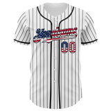 Maxcorners Custom Blue Royal Red-White 3D Patriotic American Flag Premium Baseball Jersey LM0210