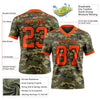 Maxcorners Custom Camo Orange-Black 3D Pattern Salute To Service Authentic Football Jersey LM2605