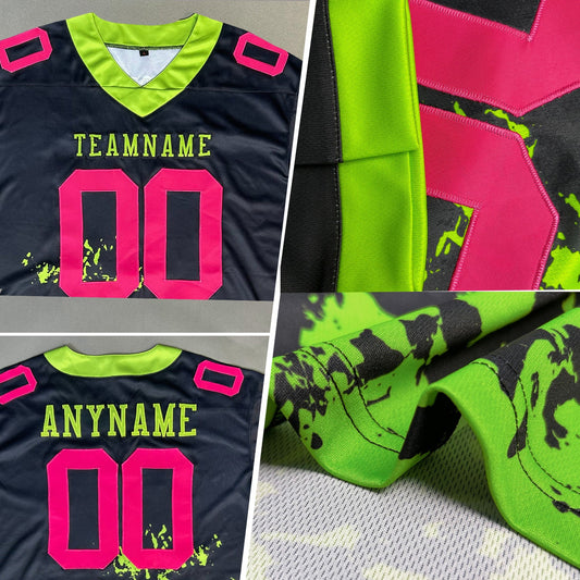 Maxcorners Custom Black Yellow 3D Pattern Bowling Authentic Football Jersey LM2605