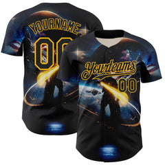 Maxcorners Custom White Royal-Red 3D American Flag Premium Baseball Jersey LM0210