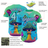 Maxcorners Custom Blue Ice Blue-Purple 3D Pattern Design Trippy Psychedelic Magic Mushrooms Premium Baseball Jersey LM0210