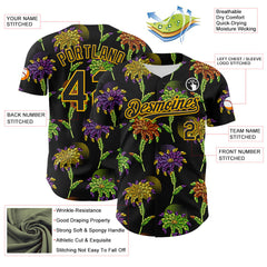 Maxcorners Custom Black Gold 3D Pattern Design Mardi Gras Shrove Tuesday Premium Baseball Jersey LM0210