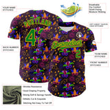 Maxcorners Custom Purple Grass Green-Gold 3D Pattern Design Mardi Gras Shrove Tuesday Premium Baseball Jersey LM0210