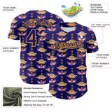 Maxcorners Custom Dark Purple Gold 3D Pattern Design Mardi Gras Shrove Tuesday Premium Baseball Jersey LM0210