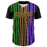 Maxcorners Custom Black Gold 3D Pattern Design Mardi Gras Shrove Tuesday Premium Baseball  LM0210
