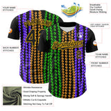 Maxcorners Custom Black Gold 3D Pattern Design Mardi Gras Shrove Tuesday Premium Baseball  LM0210