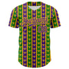 Maxcorners Custom Green Purple-Gold 3D Pattern Design Mardi Gras Shrove Tuesday Authentic Baseball Jersey LM2605