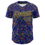 Maxcorners Custom Dark Purple Light Yellow 3D Pattern Design Mardi Gras Shrove Tuesday Premium Baseball Jersey LM0210