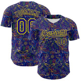 Maxcorners Custom Dark Purple Light Yellow 3D Pattern Design Mardi Gras Shrove Tuesday Premium Baseball Jersey LM0210