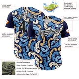 Maxcorners Custom Navy Black-White 3D Pattern Design Burner Costumes Floral Grunge Premium Baseball Jersey LM0210