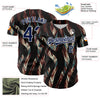 Maxcorners Custom Black Navy-White 3D Pattern Design Burner Costumes Animal Print Premium Baseball Jersey LM0210