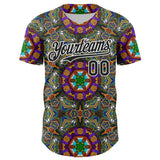 Maxcorners Custom Green Black-White 3D Pattern Design Burner Costumes Geometric Shape Premium Baseball Jersey LM0210