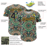 Maxcorners Custom Green Navy-Gold 3D Pattern Design Burner Costumes Psychedelic Premium Baseball Jersey LM0210
