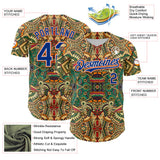 Maxcorners Custom Green Royal White-Orange 3D Pattern Design Burner Costumes Exotic Premium Baseball Jersey LM0210
