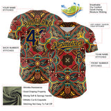 Maxcorners Custom Red Navy-Gold 3D Pattern Design Burner Costumes Exotic Premium Baseball Jersey LM0210