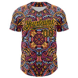 Maxcorners Custom Purple Black-Gold 3D Pattern Design Burner Costumes Exotic Premium Baseball Jersey LM0210