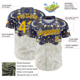 Maxcorners Custom White Yellow-Brown 3D Pattern Design Burner Costumes Paisley Premium Baseball Jersey LM0210