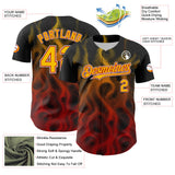 Maxcorners Custom Black Yellow Red-White 3D Pattern Design Rave Party Flame Premium Baseball Jersey LM0210