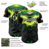 Maxcorners Custom Black Green-White 3D Pattern Design Rave Party Poison Liquid Premium Baseball Jersey LM0210