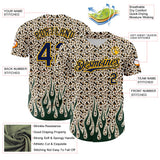 Maxcorners Custom Cream Navy-Gold 3D Pattern Design Rave Party Animal Leopard Print Premium Baseball Jersey LM0210