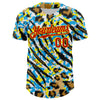 Maxcorners Custom White Red-Gold 3D Pattern Design Rave Party Animal Tiger And Leopard Print Premium Baseball Jersey LM0210