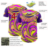 Maxcorners Custom Purple Red-White 3D Pattern Design Rave Party Marble Lava Premium Baseball Jersey LM0210