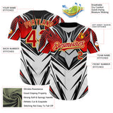 Maxcorners Custom White Red Black-Yellow 3D Pattern Design Burner Costumes Cyber Punk Premium Baseball Jersey LM0210