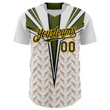 Maxcorners Custom White Black-Yellow 3D Pattern Design Burner Costumes Lightning Premium Baseball Jersey LM0210