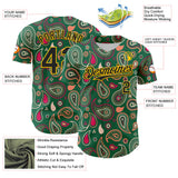 Maxcorners Custom Kelly Green Black-Yellow 3D Pattern Design Burner Costumes Paisley Bandana Premium Baseball Jersey LM0210